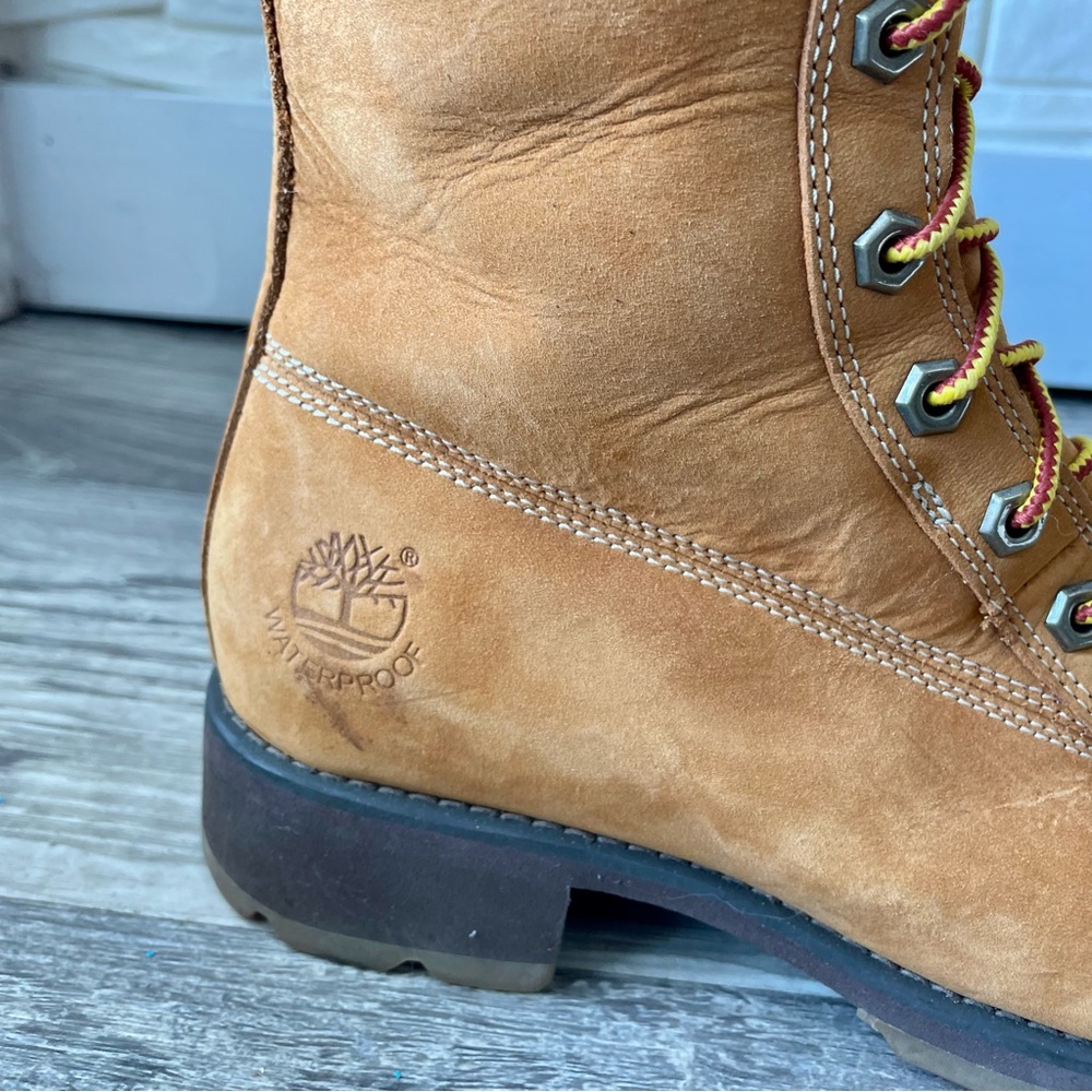 Timberland Premium 14 Inch Knee-High Lace-Up Boots in Wheat Nubuck Size 7.5 - Picture 4 of 16